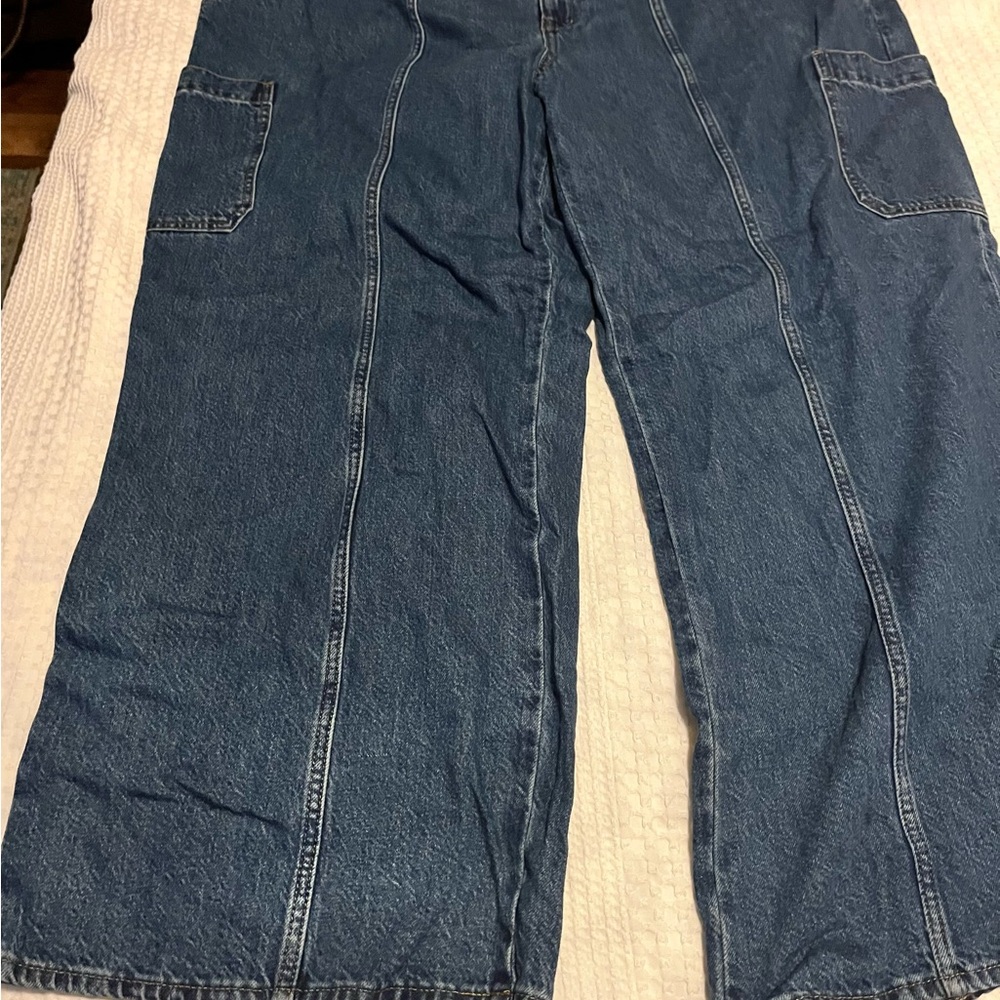 Madewell Blue Wide-Leg Jeans